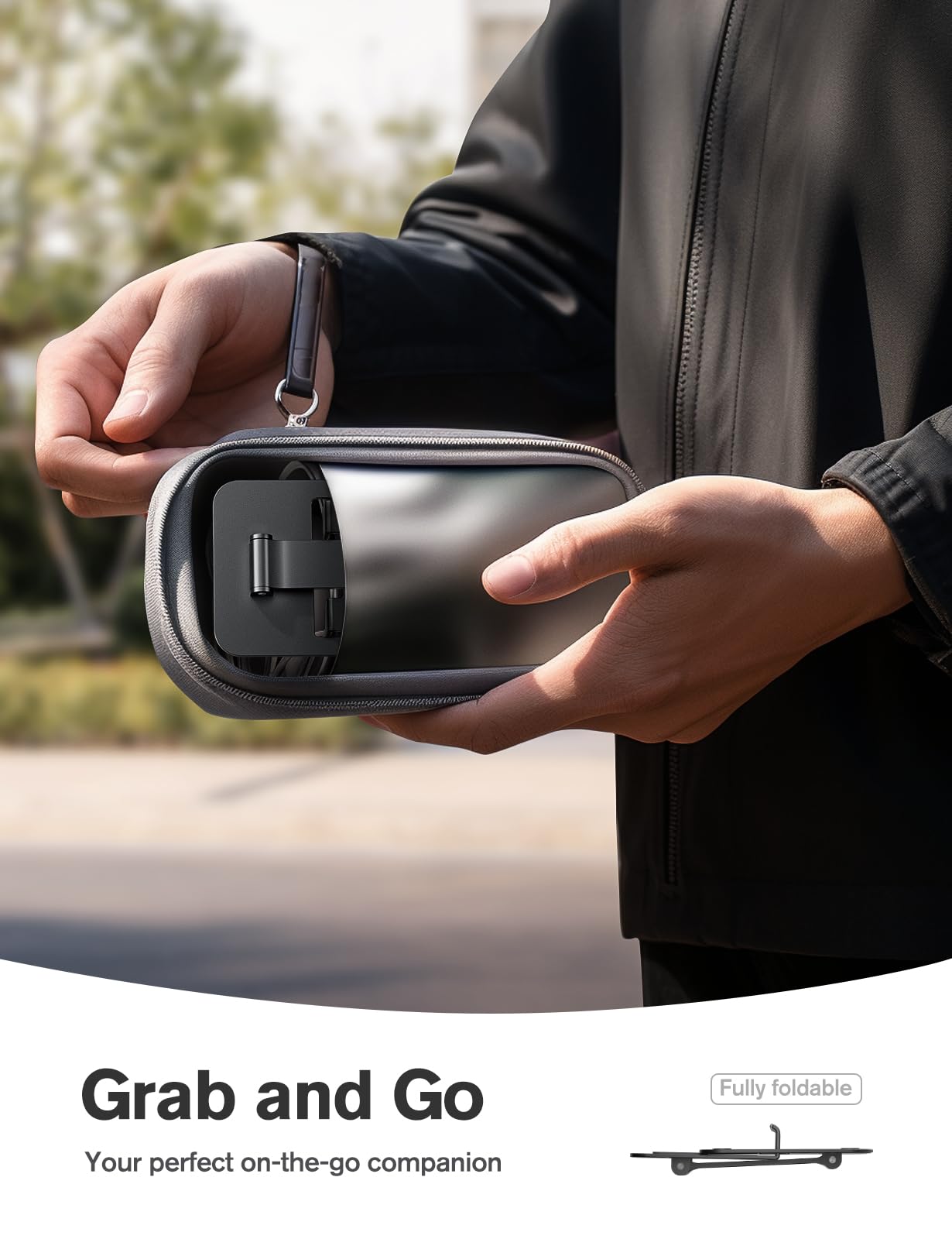 Nulaxy 2 Pack Dual Folding Cell Phone Stand, Fully Adjustable Phone Holder for Desk, Compatible with iPhone 16 15 14 13 12 11, Nintendo Switch, All Phones, Black & Rose Gold