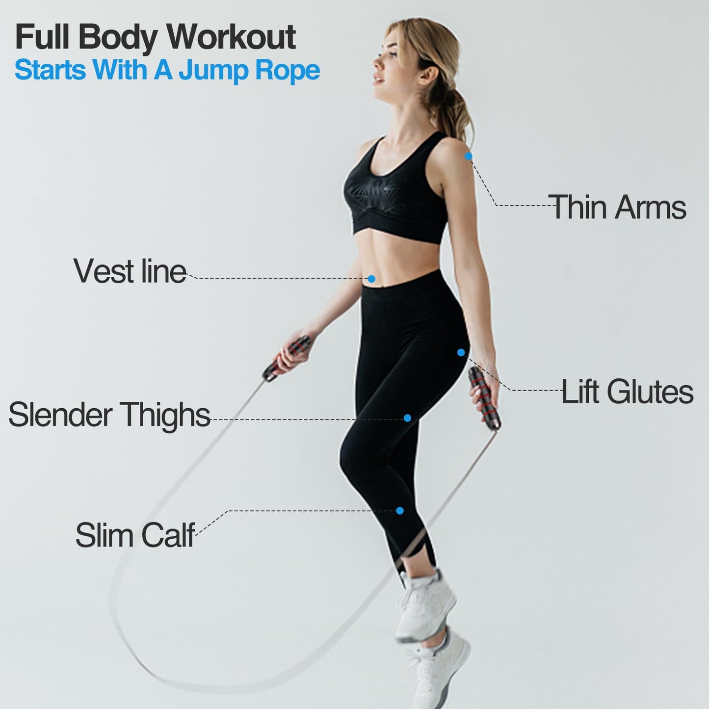 VOISEN Jump Rope,2 Pack Adjustable Skipping Rope with Soft Foam Handles, Tangle-Free Rapid Speed Jumping Rope with Ball Bearings for Women, Men, and Kids Aerobic Exercise