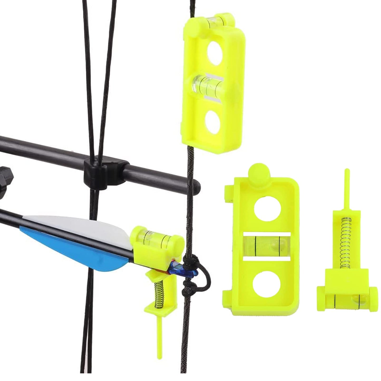 SOPOGER Archery Multifunctional Bow Level Tuning and Mounting String 3D Printing Compound Bow Sight Tuning Bubble Level Combos Tool Kit for Compound Bows (Yellow)