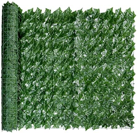 Bybeton Artificial Ivy Privacy Fence Screen - 40" X 120" UV-Anti Fake Leaves Vines - Patio Balcony Privacy, Garden, Backyard Greenery Wall Decor