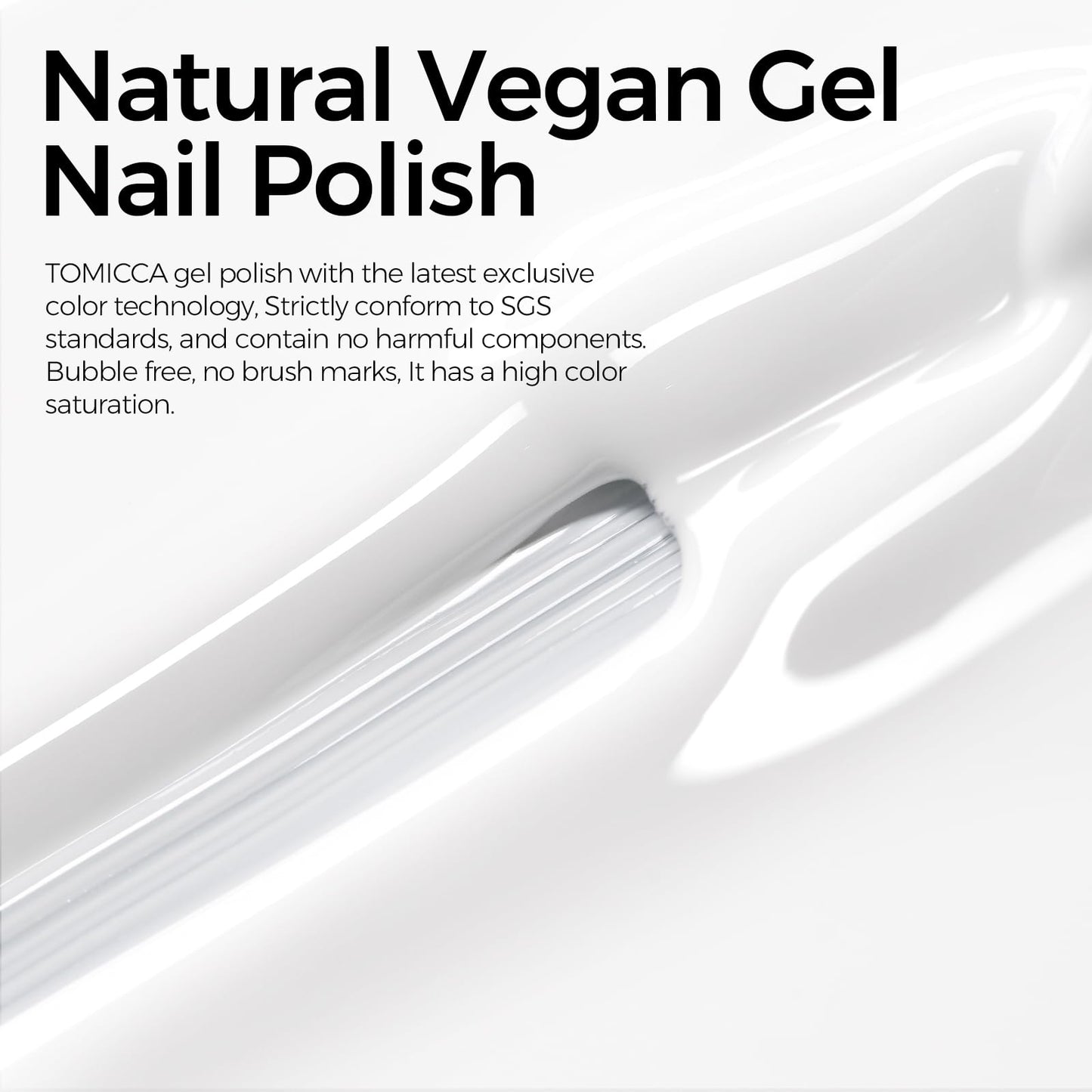 TOMICCA White Gel Nail Polish, 15ml White Gel Polish, Soak Off UV White Nail Polish Gel for French Tip Manicure Nail Art