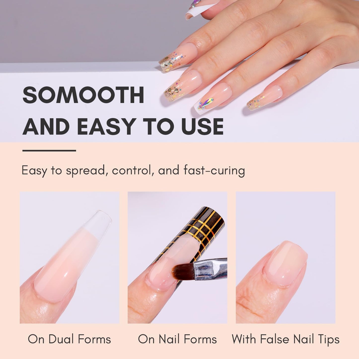 Makartt Poly Nail Gel: 50ML Nude Nature Day-dream Classic Colored Gels Builder for Extension Strengthener-Long-Lasting and Easy to Use Supplies for Trendy Design Salon Home Manicure