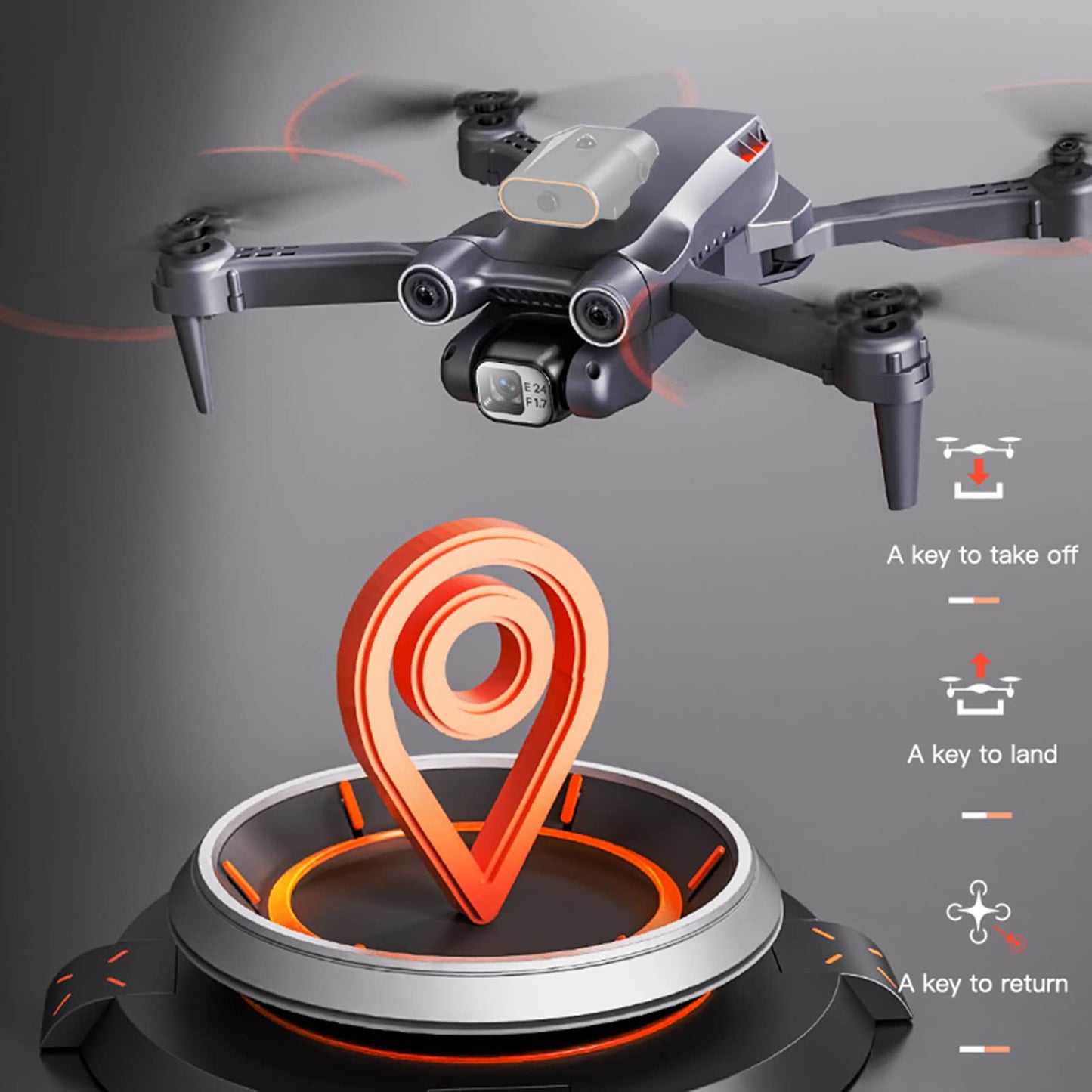 GoolRC RC Drone, 4K HD Dual Camera RC Quadcopter, Drone ESC with Function Gesture Control Trajectory Flight 360 Degree Roll One Key Funtion Gifts for Kids 8-12 Adults