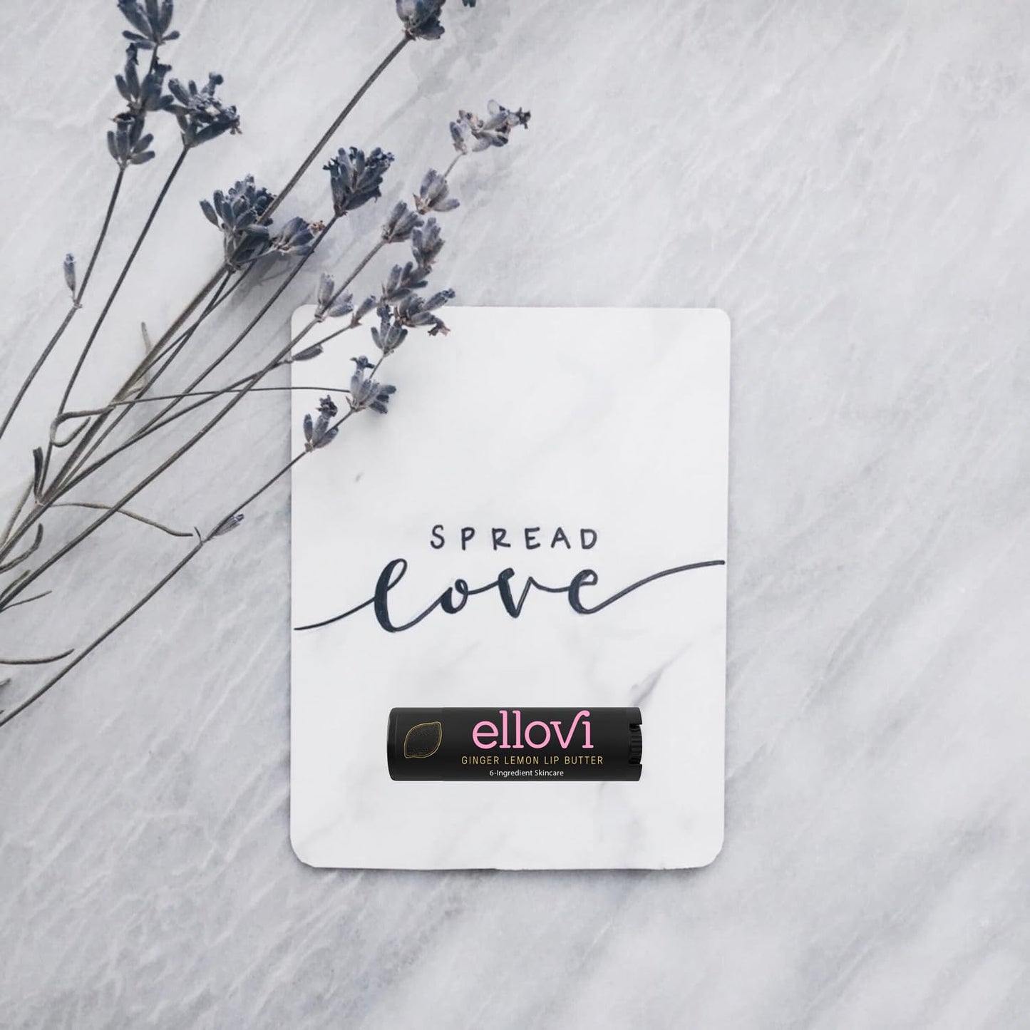 Ellovi Natural Lip Butter Lip Balm - Ginger Lemon - Pure Enough to Eat - Made With Just 6 Vegan Ingredients - 100% Natural & Organic Moisturizing Lip Care for All Day Hydration (2-Pack)