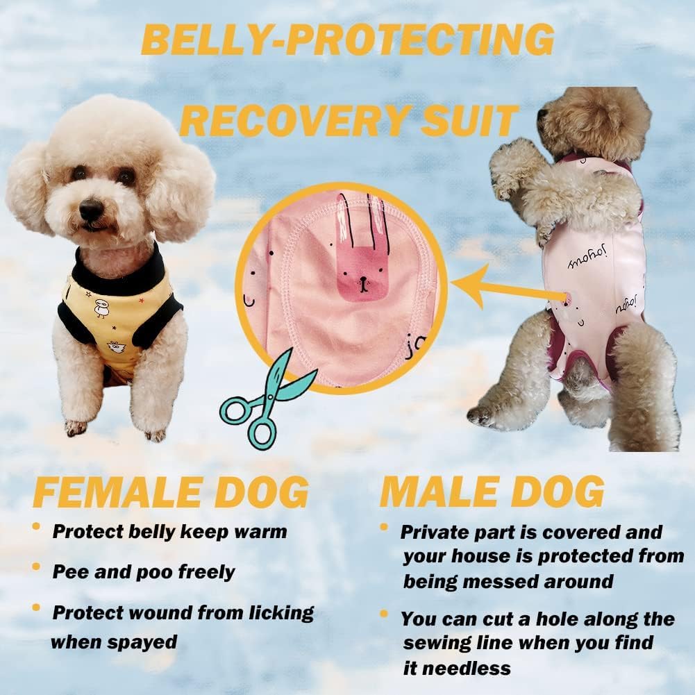 Dog Recovery Suit Post Surgery Shirt for Puppy,Winter Fleece Wound Protective Clothes for Little Animals Warm Dog Vest Windproof Dog Spay Recovery Suit(Houndstooth-XS)