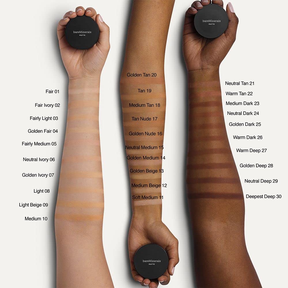 bareMinerals Original Loose Powder Foundation SPF 15, Lightweight Mineral Loose Powder Foundation Makeup, Buildable Coverage, Talc Free, Vegan (Fair 01)