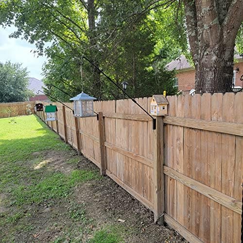 Juegoal 2 Pack Heavy Duty Deck Hook, 25 Inch to 36 Inch Wall Mounted Extended Reach Deck Hook Wall Pole Plant Bracket for Hanging Bird Feeder, Plants, Suet Baskets, Lanterns, Wind Chimes