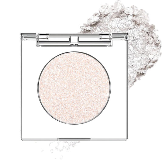 CAKAILA Single Silver White Glitter Shimmer Eyeshadow,Bright High Pigment Intense Monochrome Eye Shadow,Buildable Sparkly Eye Glitter Shimmer Finish,24 Hour Eye Makeup Longwear Waterproof,Blendable