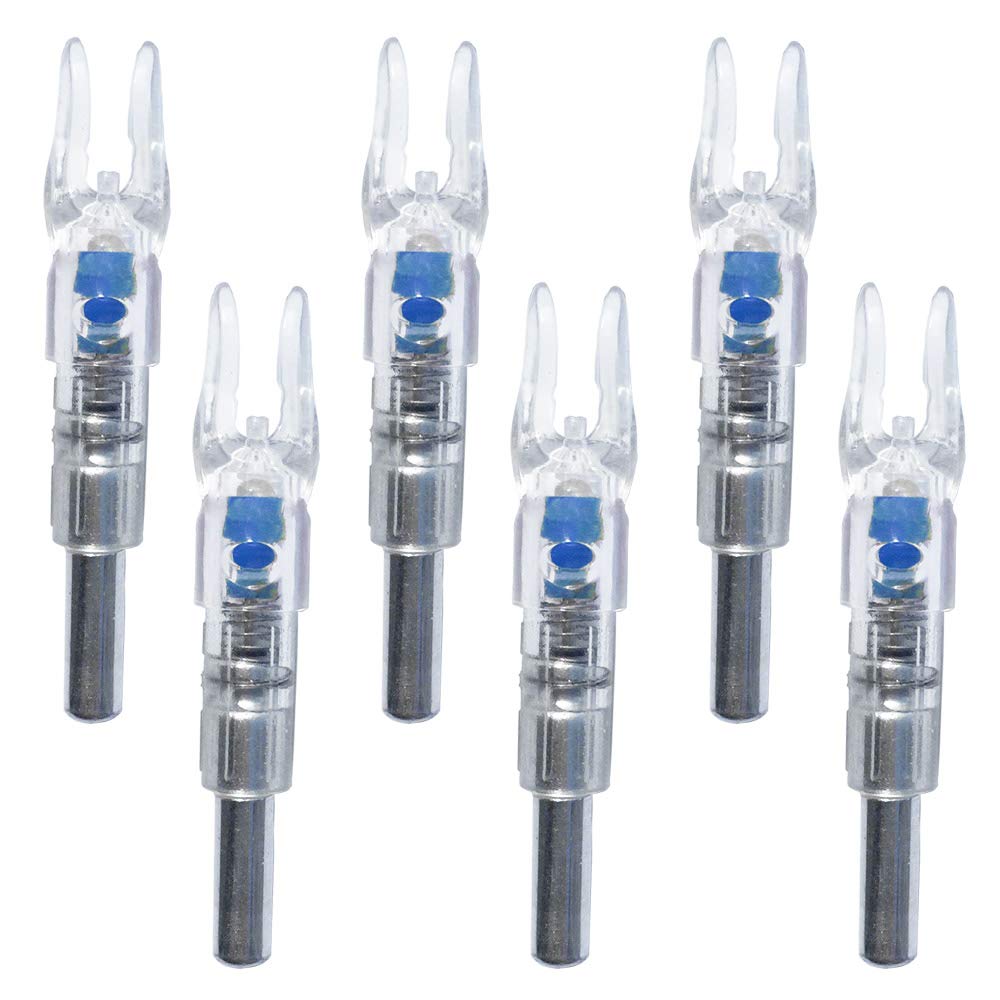 Reikawa 6PCS-S Lighted Nocks for Arrows with .244/6.2mm Inside Diameter Compound Bow Arrow Nock for Hunting Shooting