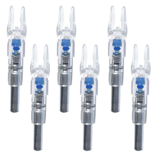 Reikawa 6PCS-S Lighted Nocks for Arrows with .244/6.2mm Inside Diameter Compound Bow Arrow Nock for Hunting Shooting