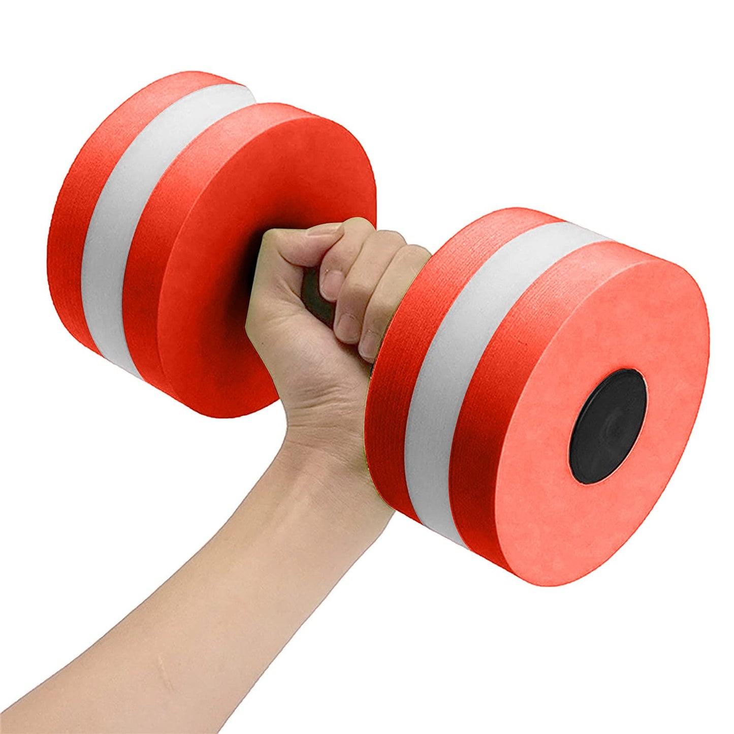 Water Dumbbells, Set of 2 Aquatic Exercise Dumbell, Water Aerobic Exercise Foam Dumbbells Pool Resistance for Men Women Weight Loss Water Sports Fitness Tool (Orange)