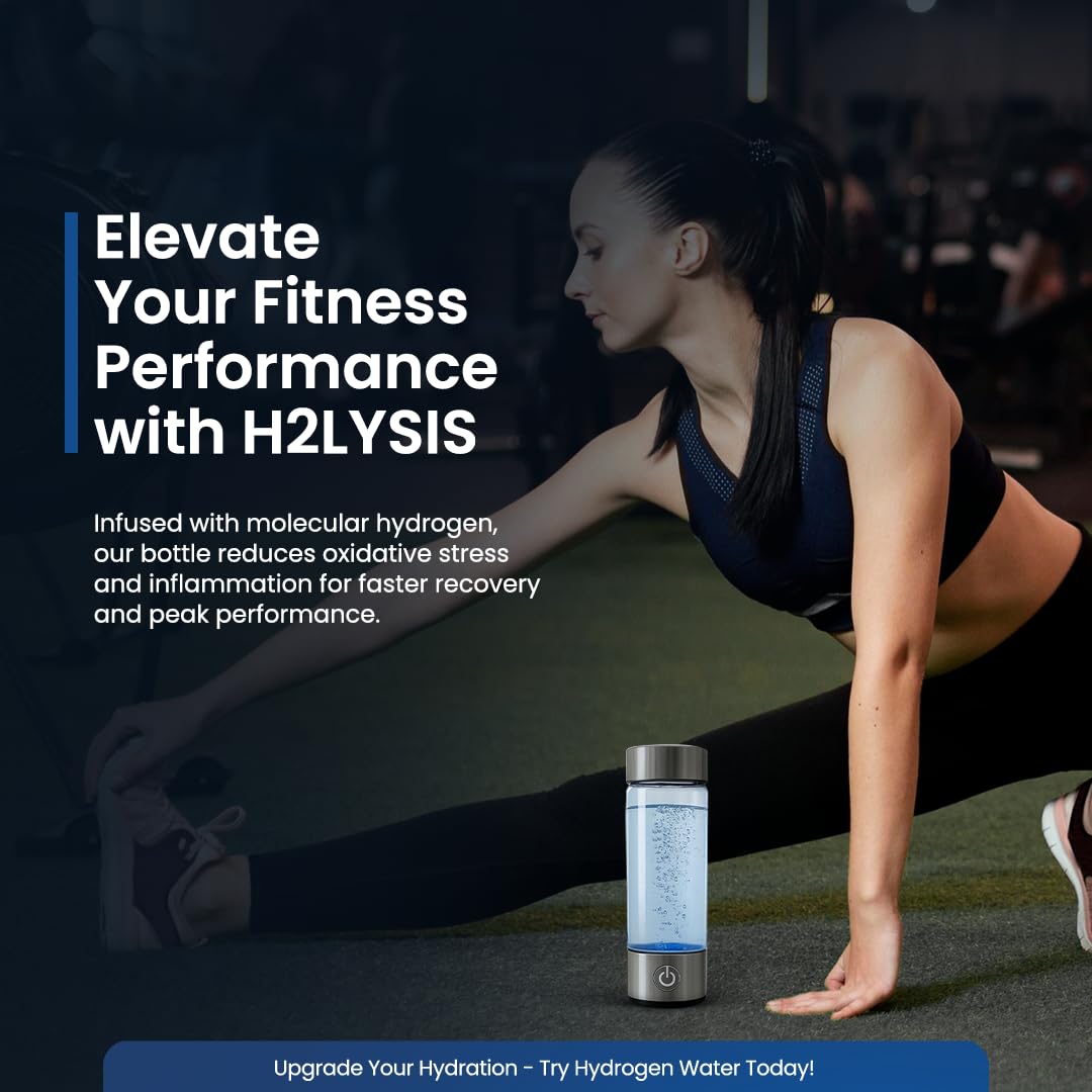 2025 New Glass Hydrogen Water Bottle Generator, 14oz/420ml with 2200ppb in 3 min SPE/PEM Technology, Portable H₂ Maker Water ionizer Machine for Home, Office & Travel, Rechargeable