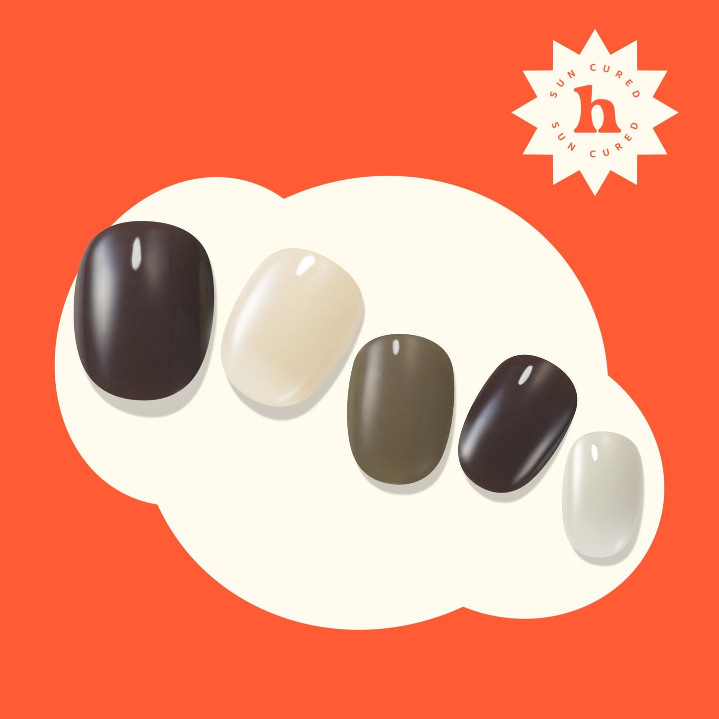 Heyhae Semi Cured Gel Nail Strips | Sun Cured Wraps No LED Lamp Needed - Easy Apply & Remove | Includes 28 Strips, 1 Prep Pad, 1 Nail File & 1 Wooden Stick - Hey, Spill The Tea