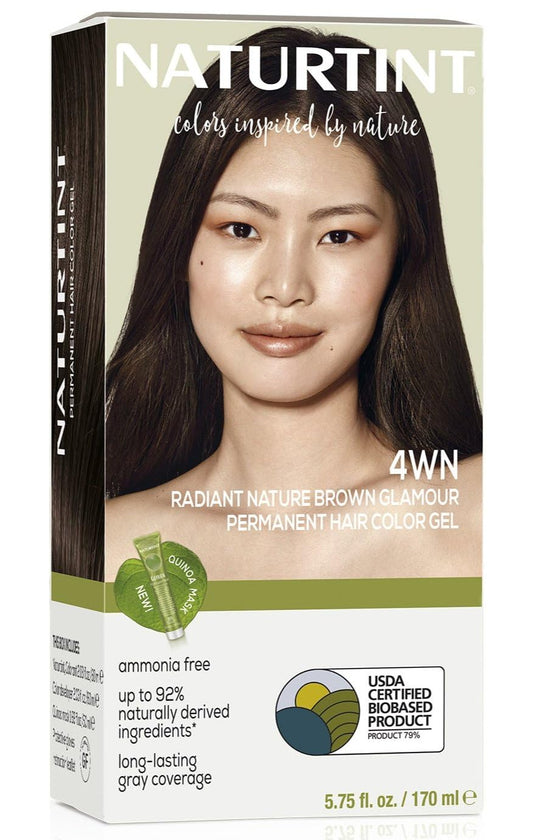 Naturtint 4WN Radiant Nature Brown Glamour Permanent Hair Color (Pack of 1), Ammonia Free, Vegan, Cruelty Free, up to 100% Gray Coverage, Long Lasting Results (Packaging may vary)