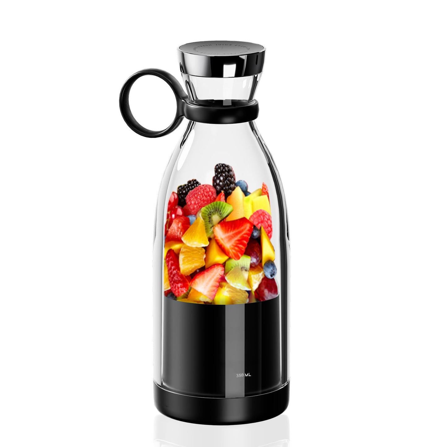 OTPEIR Portable Blender for Shakes and Smoothies with 11.83 Oz Travel Cup and Lid,Durable Stainless Steel Blades for Juice Blending Performance, Black