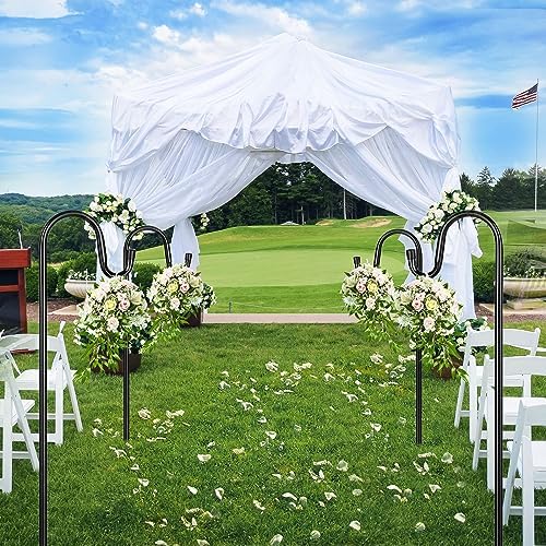 Shepherd Hooks for Outdoor, 1 Pack 46 Inch Bird Feeder Pole with 5 Prongs Base for Hanging Lantern, Hummingbird Feeder, Lightweight Plant, Shepherds Hook for Bird Feeders for Outside