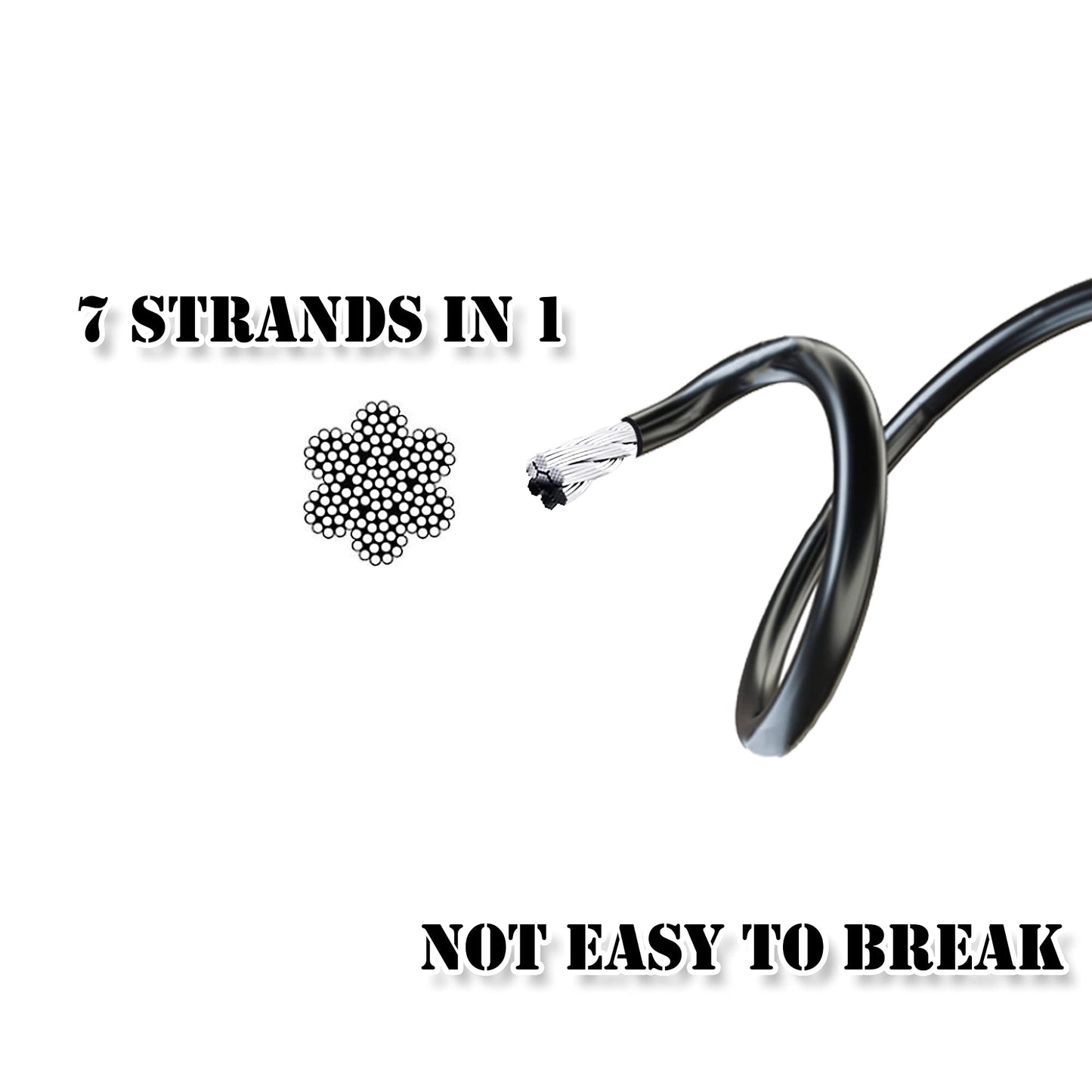 J Bryant Fitness Gym Replacement Cable Fitness Pulley Cable Thick 0.2inch/5mm Heavy Duty Steel Wire Rope for Home Gym Cable Pulley Attachments Machine Accessories (Type-B, 118")