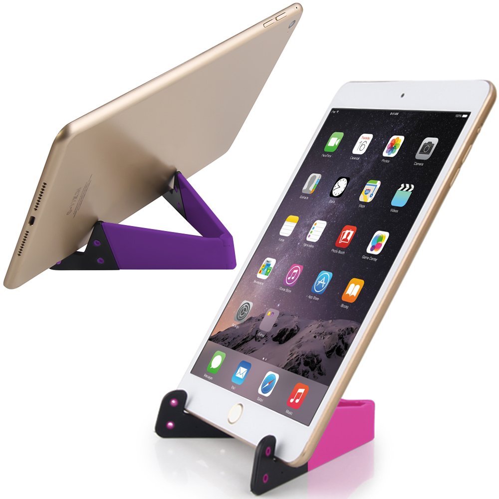 SourceTon 8 PCS Universal Pocket-Sized Colorful Portable Foldable V Model Mobile Phone Holder, Desktop Stand Mount Holder Cradle Compatible with iPads,Tablets,E-Readers,Cellphones, Kindles, Pack of 8