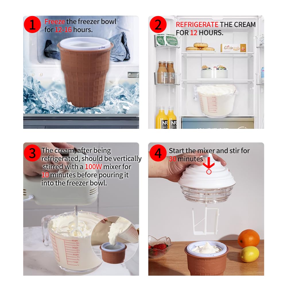 Electric Ice Cream Maker Machine, KOKOCA Multi-Purpose Soft Serve Ice Cream Machine for Homemade Gelato, Sorbet, Frozen Yogurt, Milkshakes, Frozen Drinks & More
