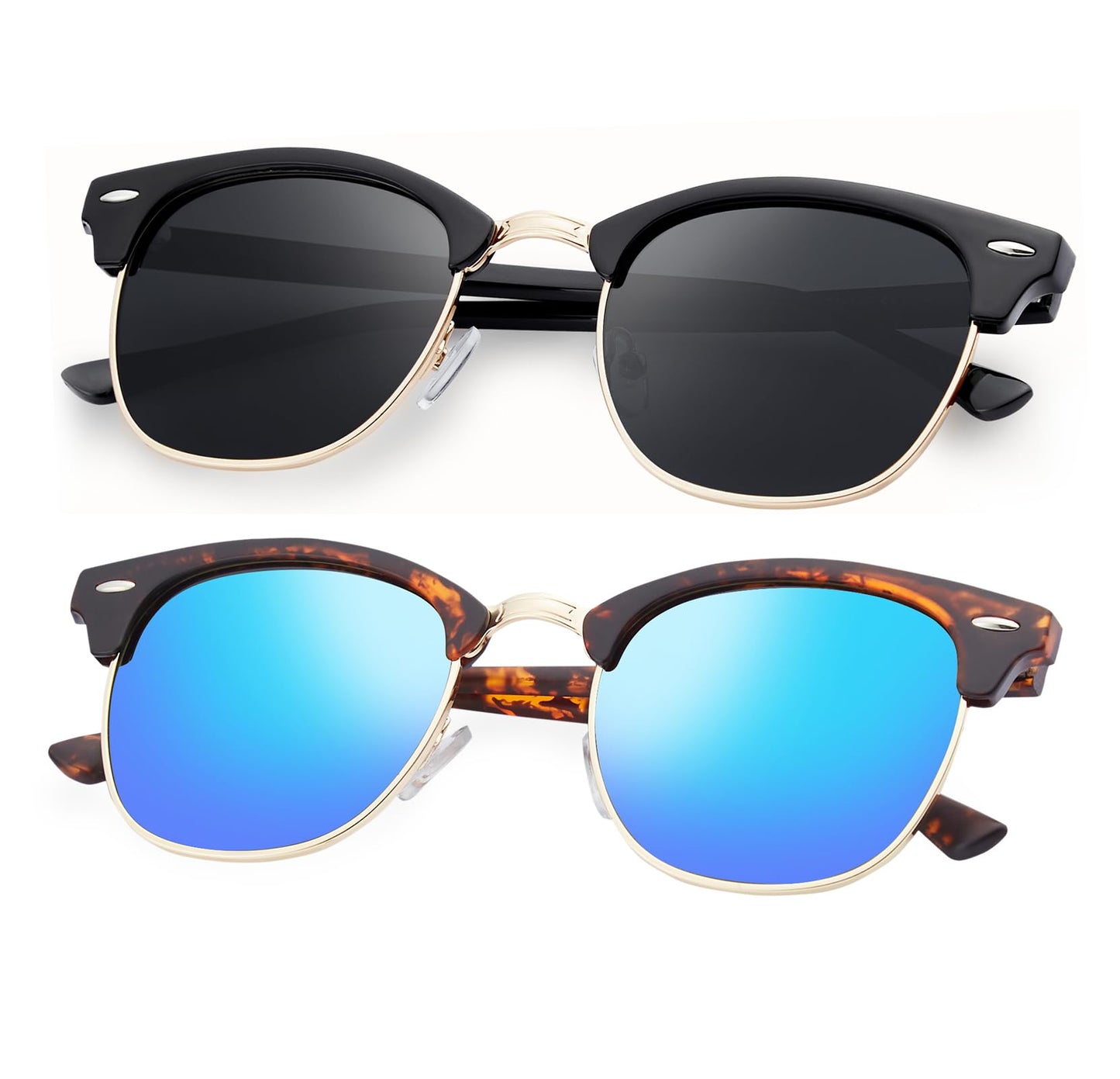 Reglaaly Sunglasses Men and Womens, Polarized Sunglasses for men with UV Blocking Semi-Rimless Frame for Driving & Hiking