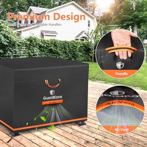 Fire Pit Cover Square 32 Inch [2025 Upgraded 1000D Heavy Duty Fabric] for 29”- 32” Fire Pit/Table, Waterproof Tear & Fade Resistant Firepit Cover with Buckle, Drawstring (32”L x 32”W x 24”H, Black)