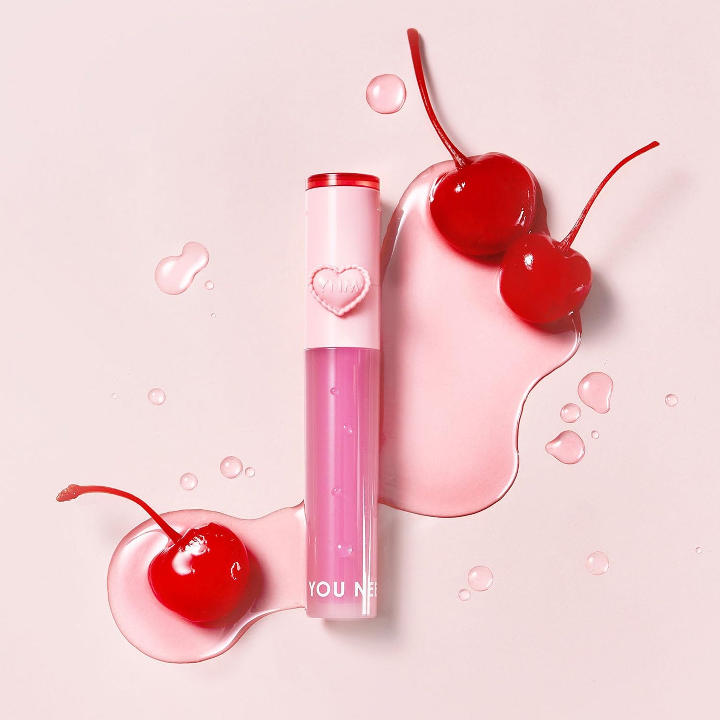 YNM Heart Jelling Tint (01 PEACH JELLING, 0.09 oz) Silicone Lip Brush Included, K-Beauty, Non-Sticky, Moisturizing, Smudge-Proof, Korean Lip Tint, Long-Lasting, Vivid Color