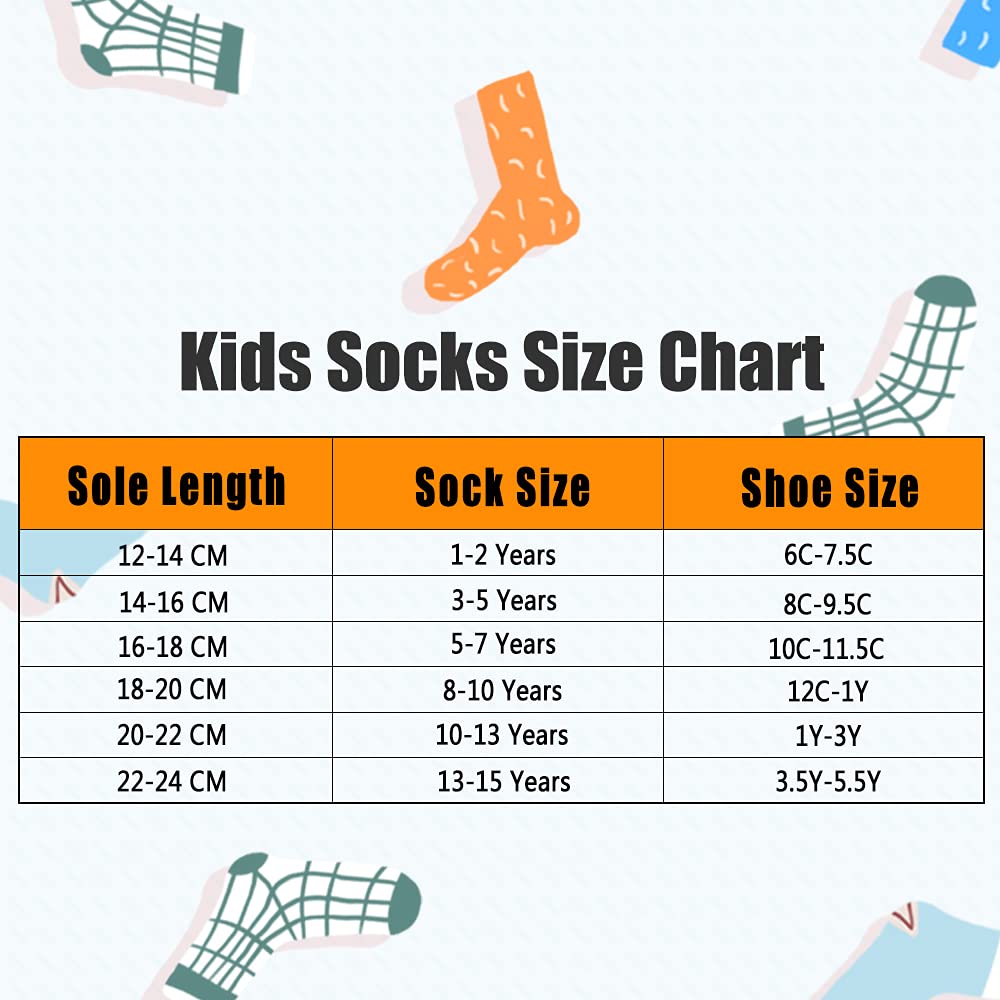 Big Boys Winter Socks Kids Warm Crew Socks Thermal Terry Socks for Boys 6 Pack Size 9-11/6-8 Years