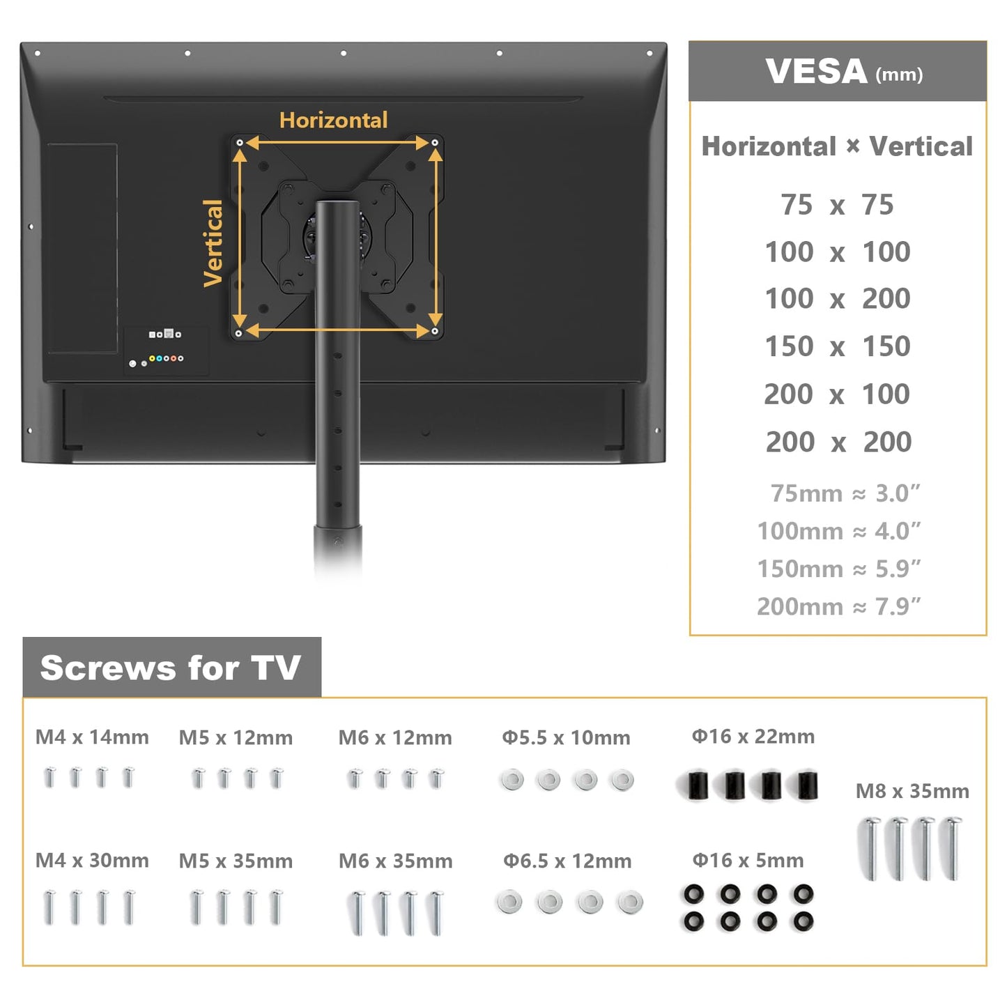TVON TV Floor Stand for 13-50 inch LCD LED Flat/Curved Panel Screen TVs up to 44 lbs, Height Adjustable TV Stand Mount with VESA 200x200, Portable TV Stand for Bedroom, Dorm Room, Office