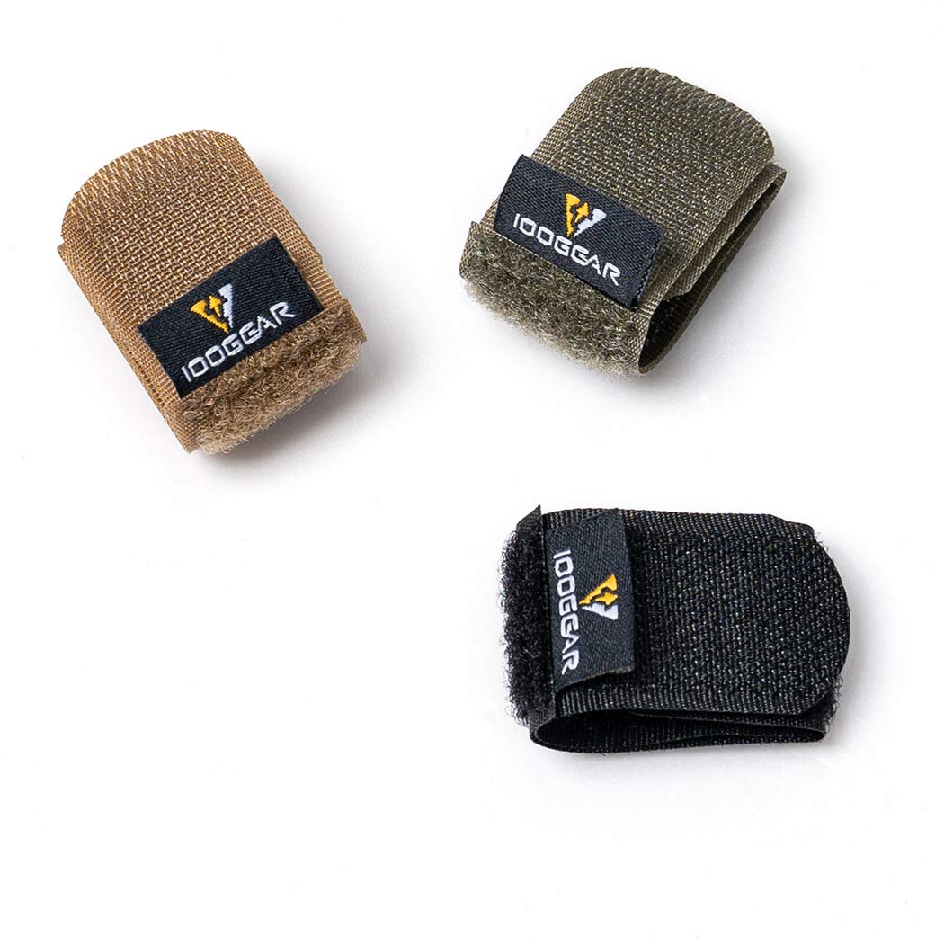 IDOGEAR Tactical fastening Binding Strap Hook & Loop reusable strap (Ranger Green, Small(2 pcs)+Medium(2 pcs)