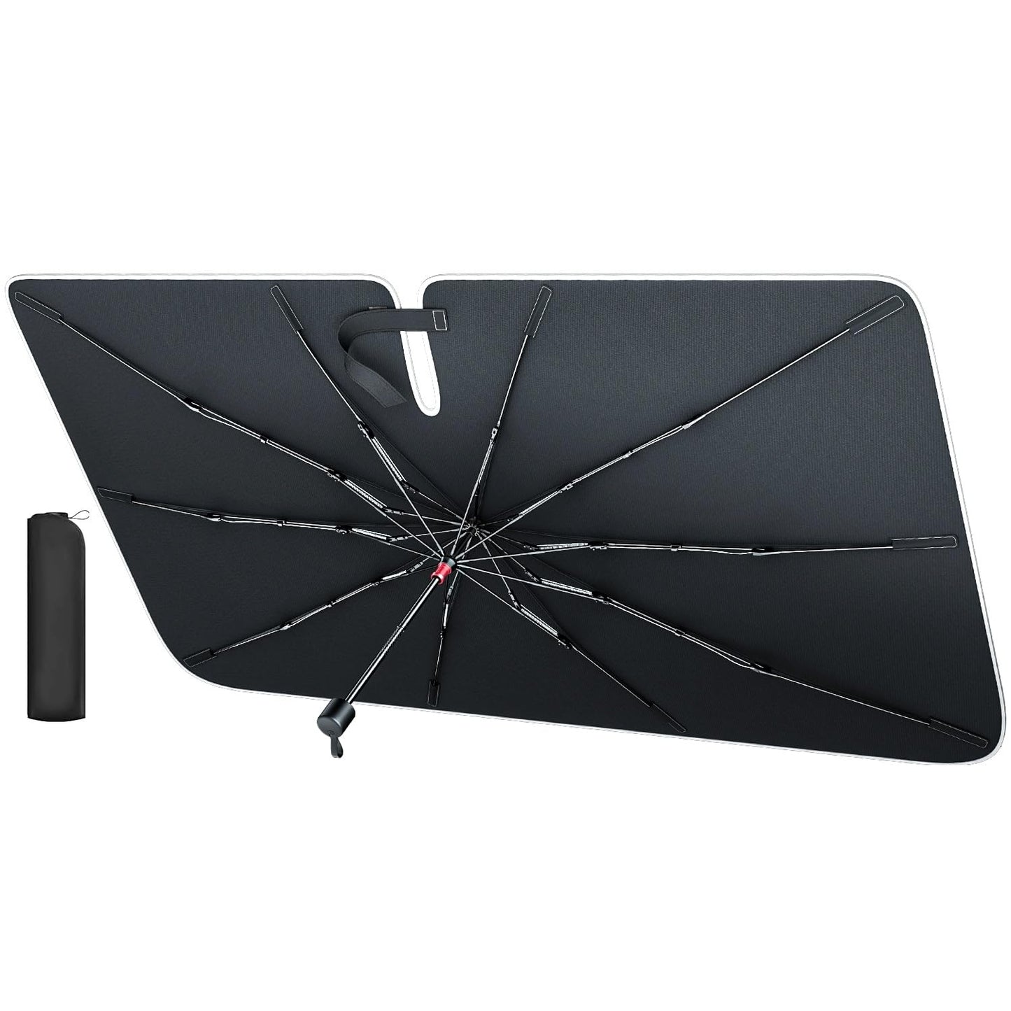 REEVAA 2025 Car Windshield Sun Shade Umbrella [2025 Upgrade Sun Protection & Keep Cool] Protect Interior, 360° Flex Handle Sun Shield Sunshade, Medium (57" x 32") for Most Car
