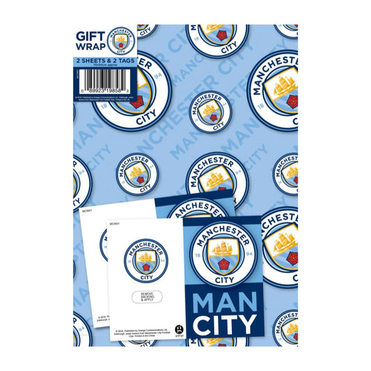 Manchester City FC Paper Gift Wrap Sheets Set (One Size) (Blue/White)