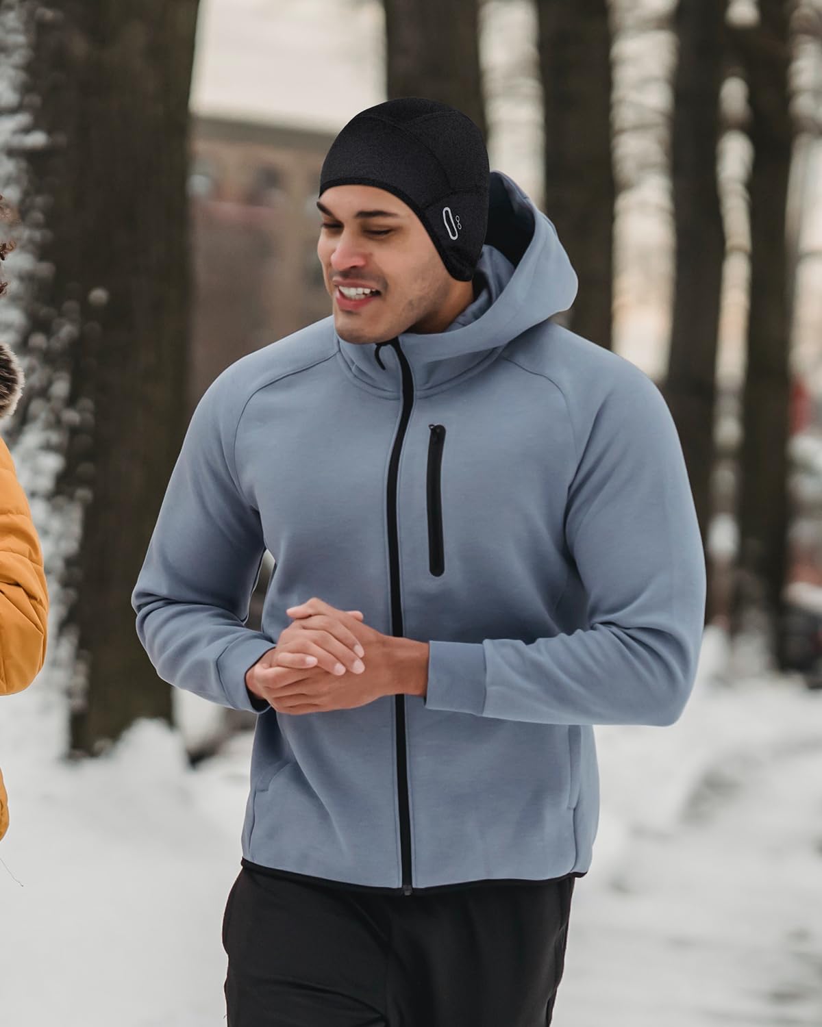 VICTGOAL Winter Skull Cap for Men Women Windproof Beanies Cycling Hat Under Helmet Liner Thermal Cycling Caps (Black)