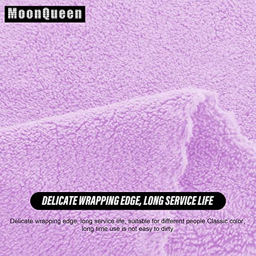 MOONQUEEN Ultra Soft Premium Washcloths Set - 12 x 12 inches - 72 Pack - Quick Drying - Highly Absorbent Coral Velvet Bathroom Wash Clothes (Purple)