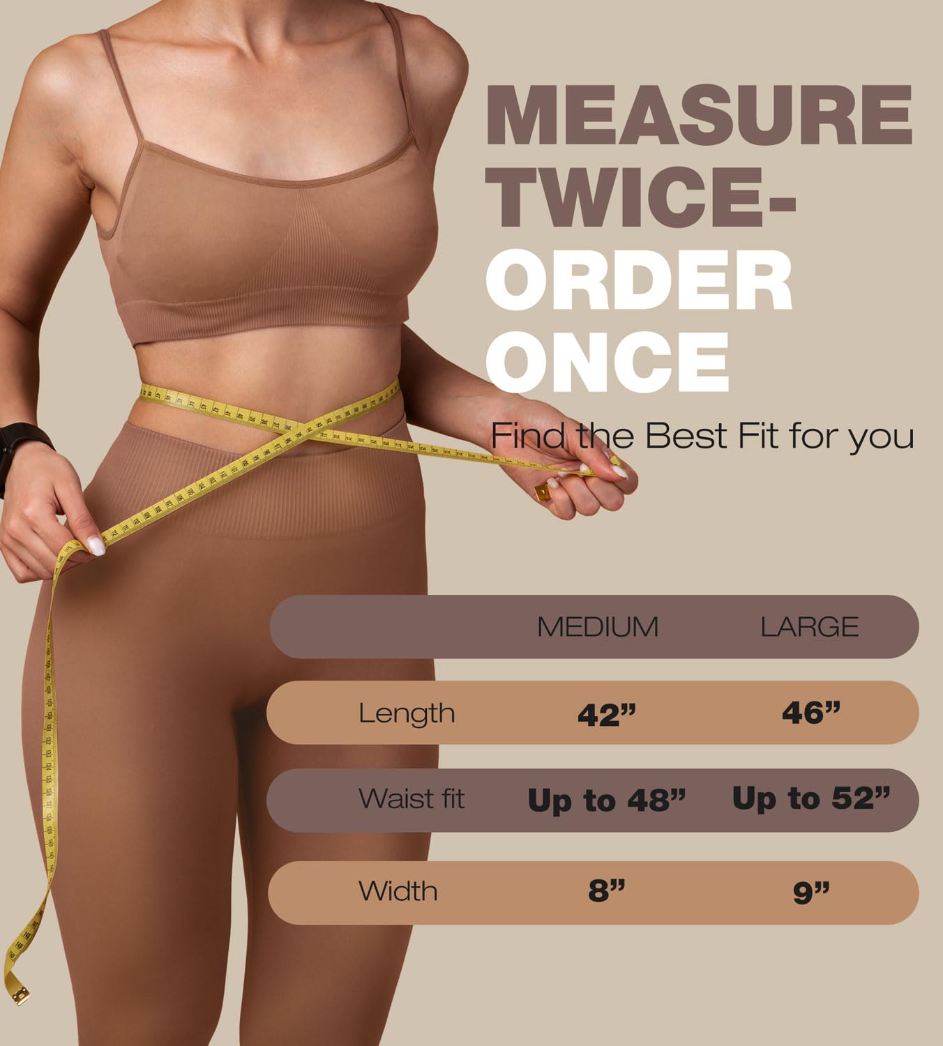 ActiveGear Waist Trainer for Women & Men – Skin Colored Sweat Band Waist Trimmer Belt for a Toned Look - Reinforced Trim and Extra Secure Fastening (Cocoa, Medium: 8” x 42”)