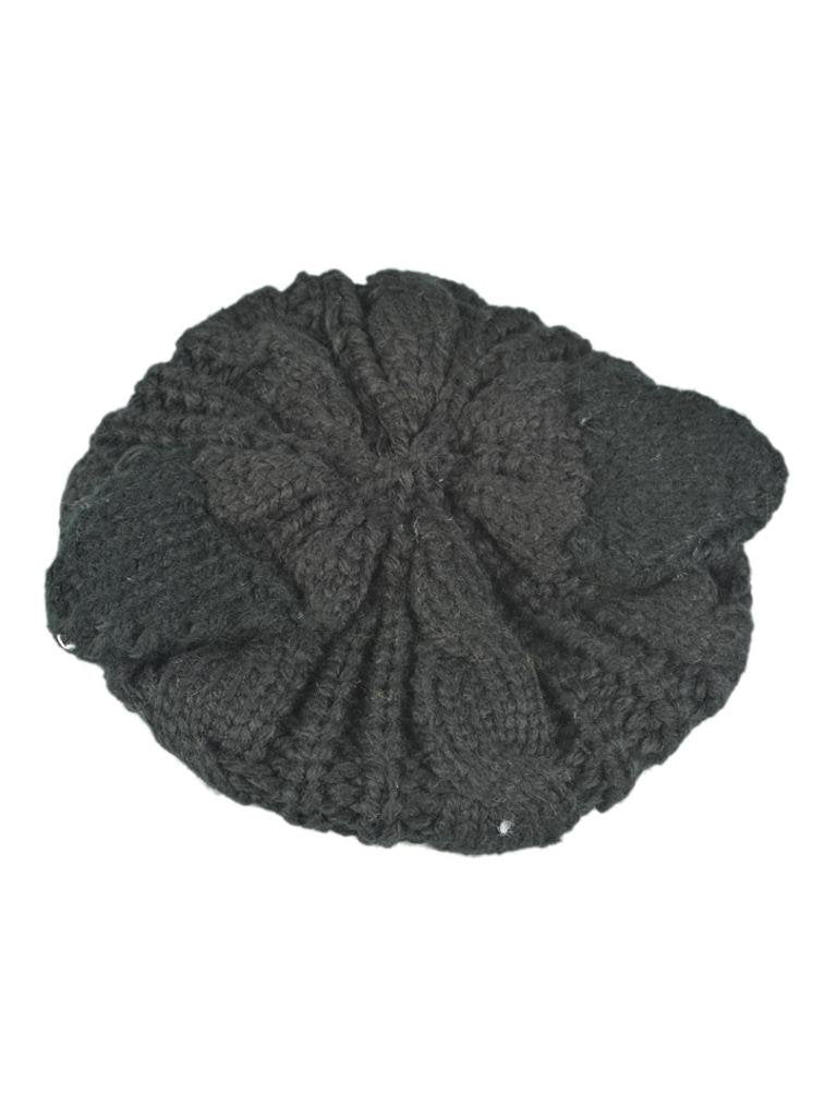 Choies Women's Acrylic Cat Ears Knit Black Beanie Hat,ONESIZE