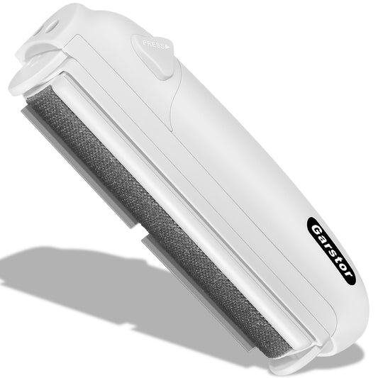 Pet Hair Remover Roller, Reusable Lint Roller for Pet Hair, Cat Dog Hair Remover for Furniture, Sofa, Carpet, Bedding, Self Clean Lint Remover-White Body Grey Silicion