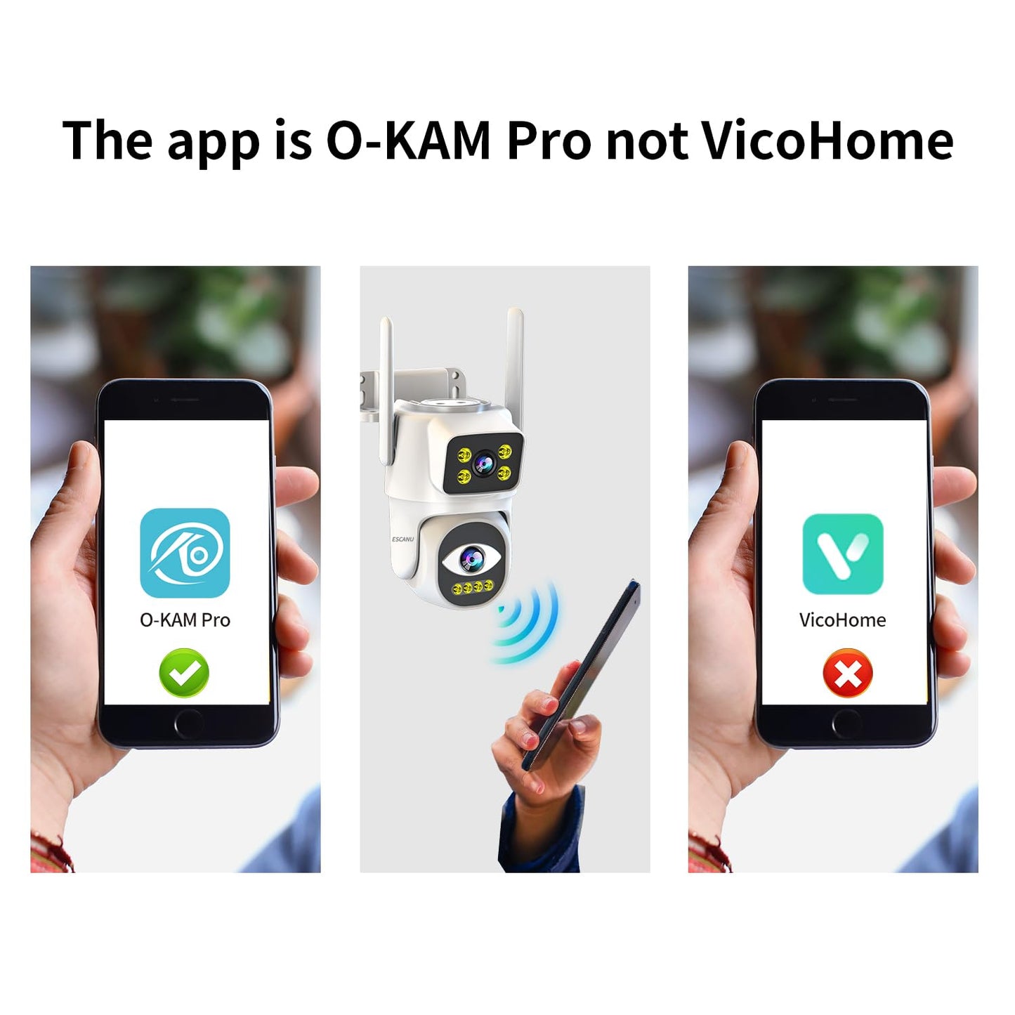 ESCANU Dual Lens Security Camera Outdoor,WiFi Camera for Home Security,Home Survaillance Outdoor,PTZ,2-Way Audio, Auto Tracking,Night Vision,24/7 Continous Record,IP65 Weather Proof