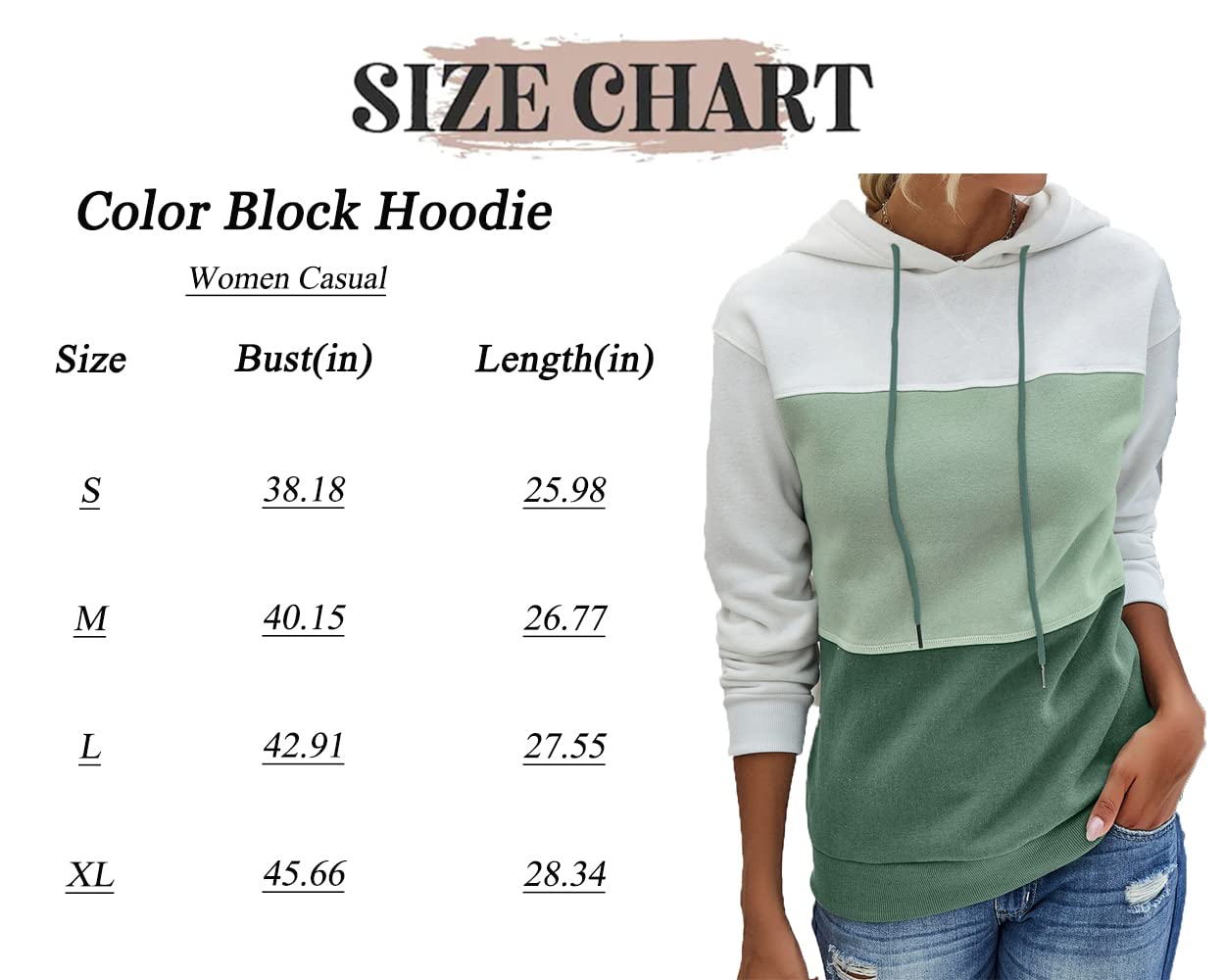 Barlver Womens Zip up Hoodie Color Block Cowl Neck Drawstring Hooded Sweatshirt Sweater Pullover Top Green-74 S