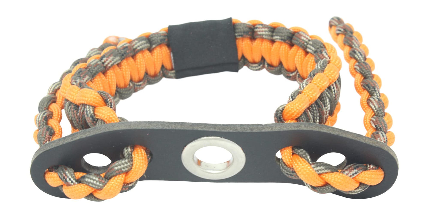 Ten Point Gear Realtree® Paracord Archery Bow Wrist Sling - 100% Full Grain Leather 550 Paracord (Blaze Camo)