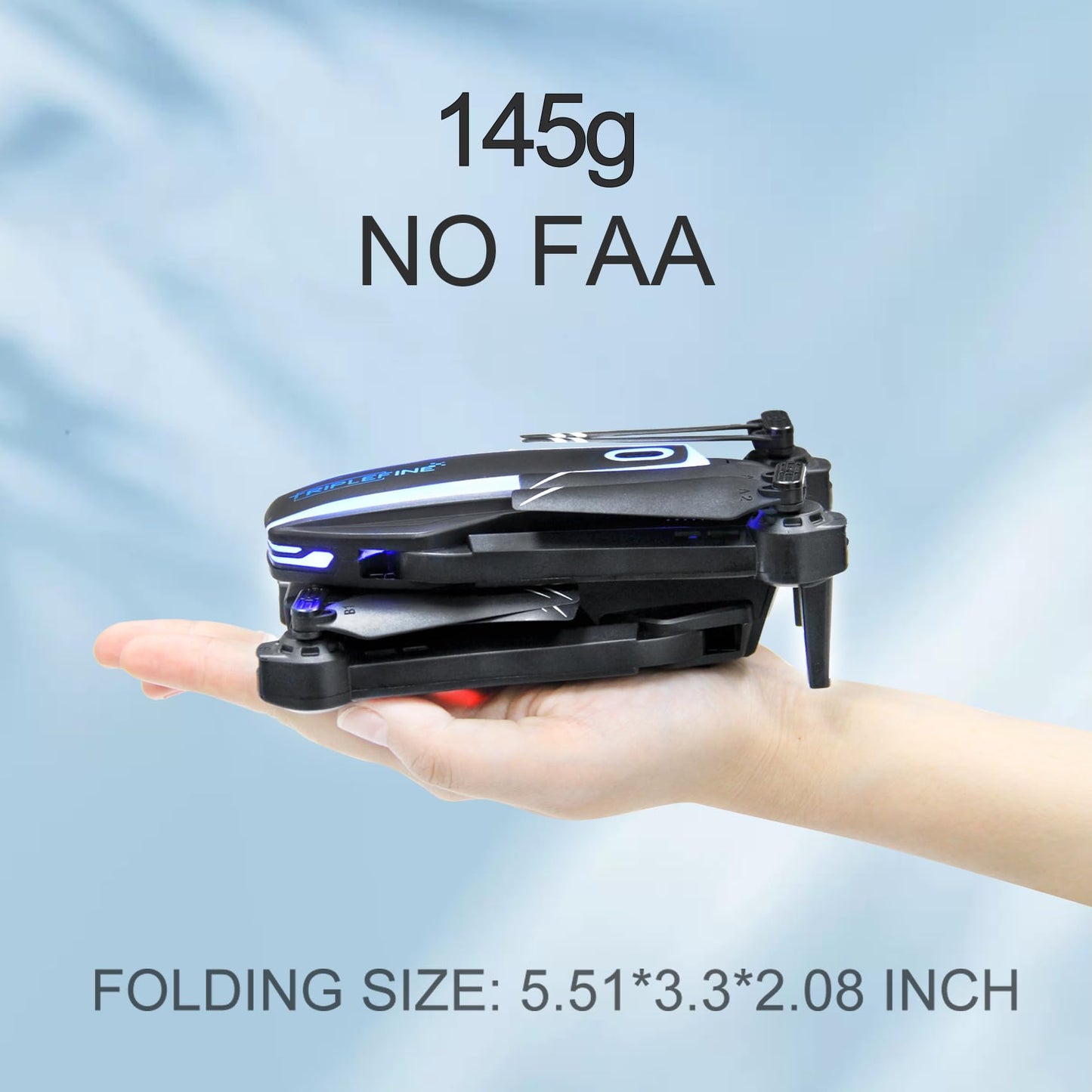 TRIPLEFINE TF770 Drone-with-Camera 1080P, 2 Batteries 25 Mins Flight Time, Kids-Drone Gestures Selfie, Voice Control, One Key Off/Land, 3D Flips, Drones-for-Kids 8-12, Adults, Beginners