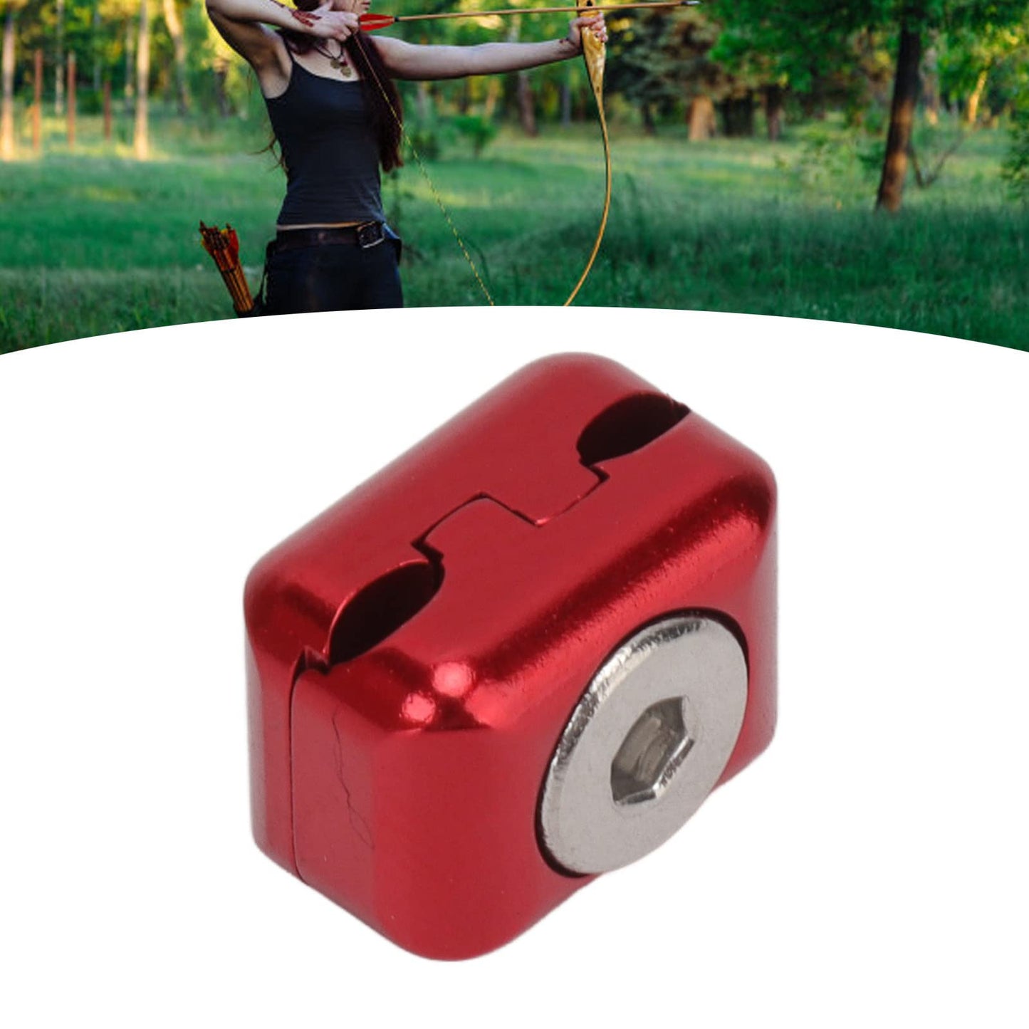 Arrow Rest Cable Clamp Buckle Metal Fastener Clip Archery Bowstring Adjustment Knob for Compound Bow Drop Away (Red)