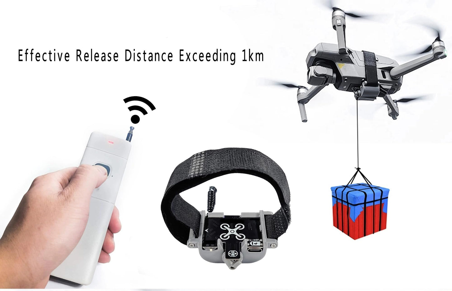 Universal Drone Airdrop System, Release Device, Payload Clip, Airdropper, Fish Bait Delivery Device , Drone Accessories, Compatible with DJI Mavic Mini 4 Pro, Mini 3, Mini 2, Air 2, Air 2S, Air 3, Mavic 3, Mavic 2, Spark (Airdrop Device)