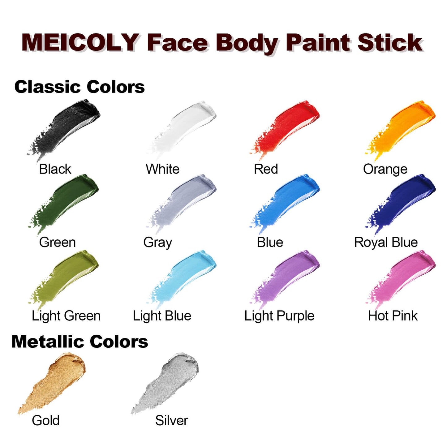 MEICOLY Gold Face Paint Stick(1.06 Oz),Cream Blendable Full Body Paint Sticks,Sweatproof Waterproof Body Paint Makeup Stick for Halloween Special Effects SFX Cosplay,Metallic Gold