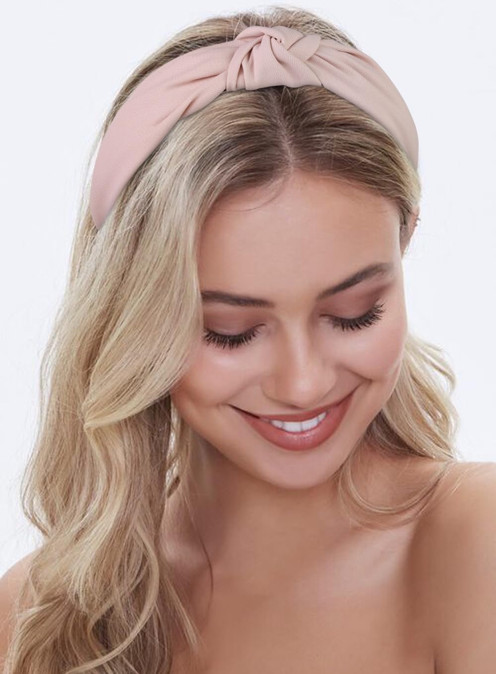 Pink Headbands for Women Girls Non Slip Cute Knotted Headbands Fashion Women Headbands for Hair Wide Top Knot Hairband for Women‘s Hair Pink Girls Hair Accessories for Women Valentine‘s Day Headbands