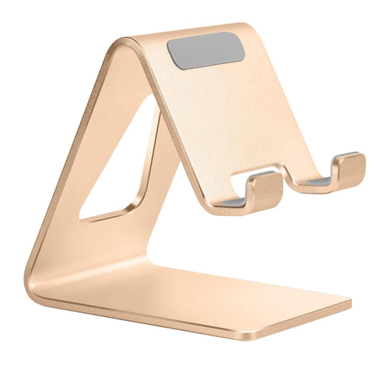 Aoviho Desk Cell Phone Stand Phone Holder, Aluminum Phone Cradle Dock for iPhone 15 14 13 12 pro Mini 11 X Xs max 8 7 6 6s Plus SE Samsung All Smart Phones, Rose Gold