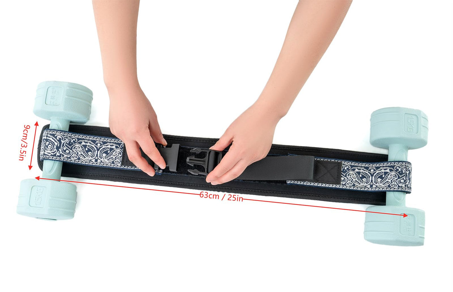 Hip Thrust Belt for Dumbbells,Booty Belt for Hip Thrust Slip-Resistant Padding Embroidery