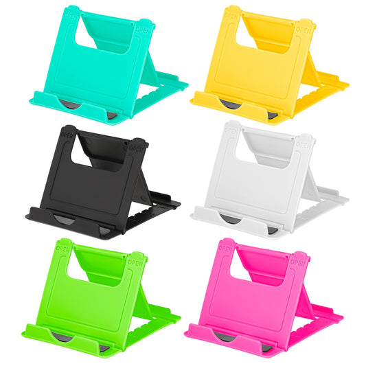 KALIONE 6 Pack Portable Cell Phone Stand Holder for Desk, Foldable Desktop Mobile Phone Kickstand Universal Desk Stand for All Mobile Smart Phone