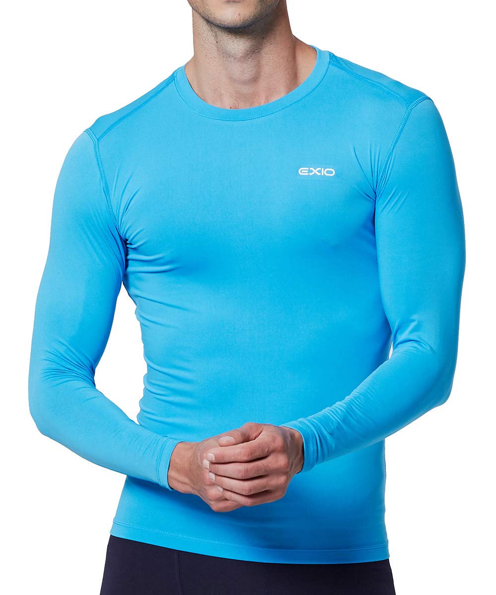 EXIO Japan Men's Compression Shirt Cool&Dry Baselayer/Underlayer Long Sleeve Top EX-R01 (X-Large, EXR01-SB)