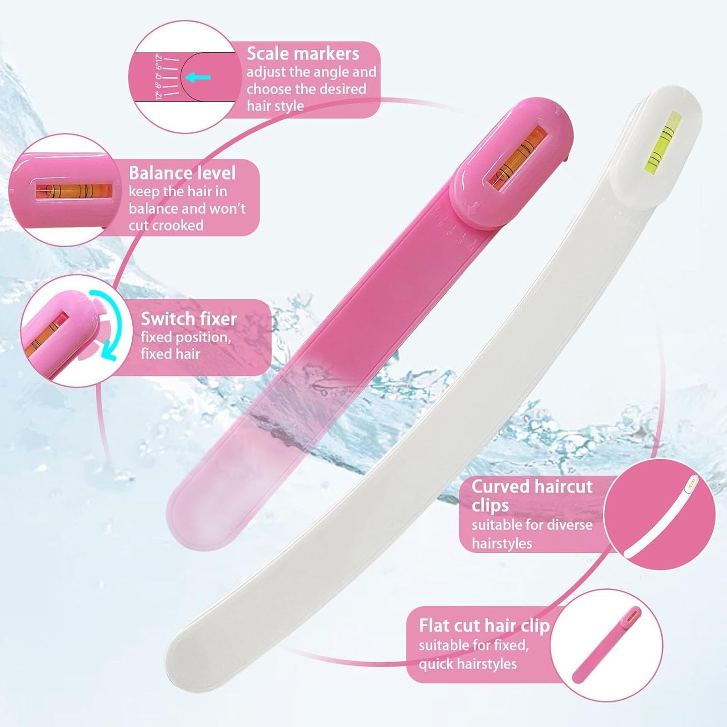 TagRecove Professional Hair Cutting Kit for Women Gifts, Easy-to-Use Split Ends Hair Trimmer, DIY Home Hair Cutting Tools for Bangs, Layers, Bobs, Practical Hair Cutting Clip, Pink