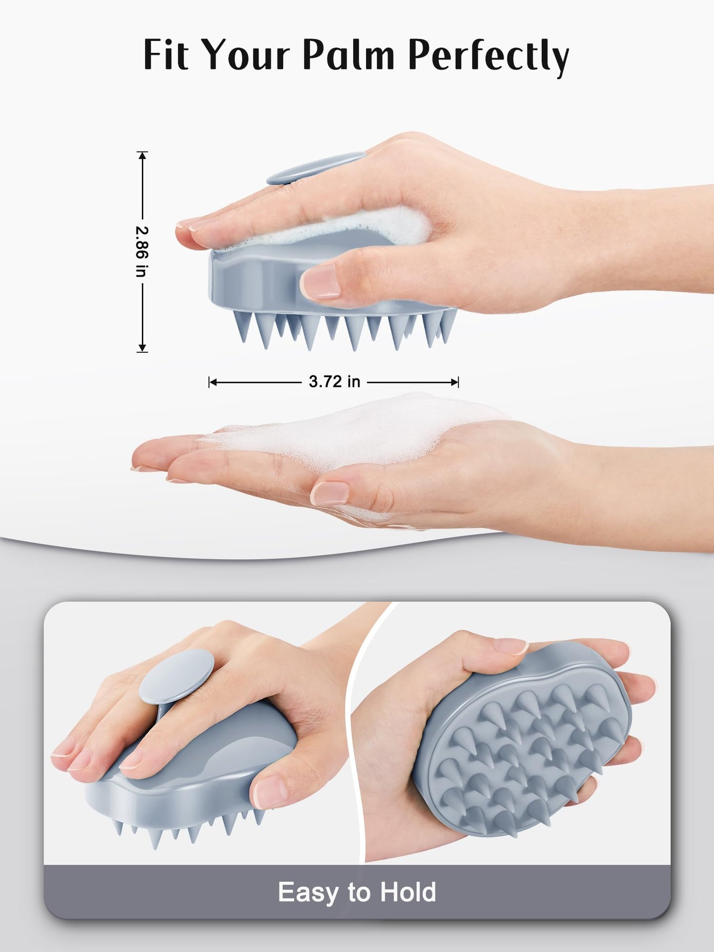 HEETA Hair Scalp Massager Shampoo Brush 2 Pack, Soft Silicone Bristles to Remove Dandruff, Waterproof Hair Scrubber for Both Wet Dry Hair, Suitable for Men & Women (Yellow & Gray)